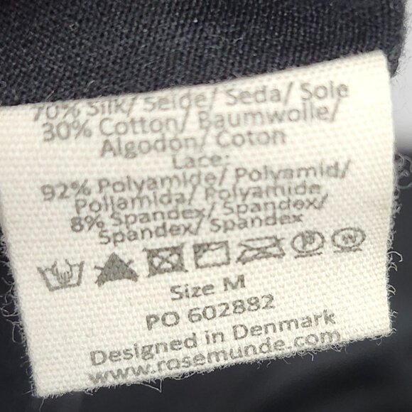 Rosemunde Women's Black Silk V-Neck Tank Top W/Lace Straps Size M - Picture 7 of 8